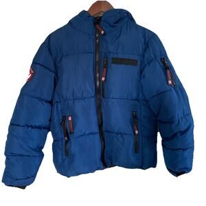 Canada Weather Gear Blue Boy’s Full-Zip Winter Coat Sz Large (14-16) Zip Pockets